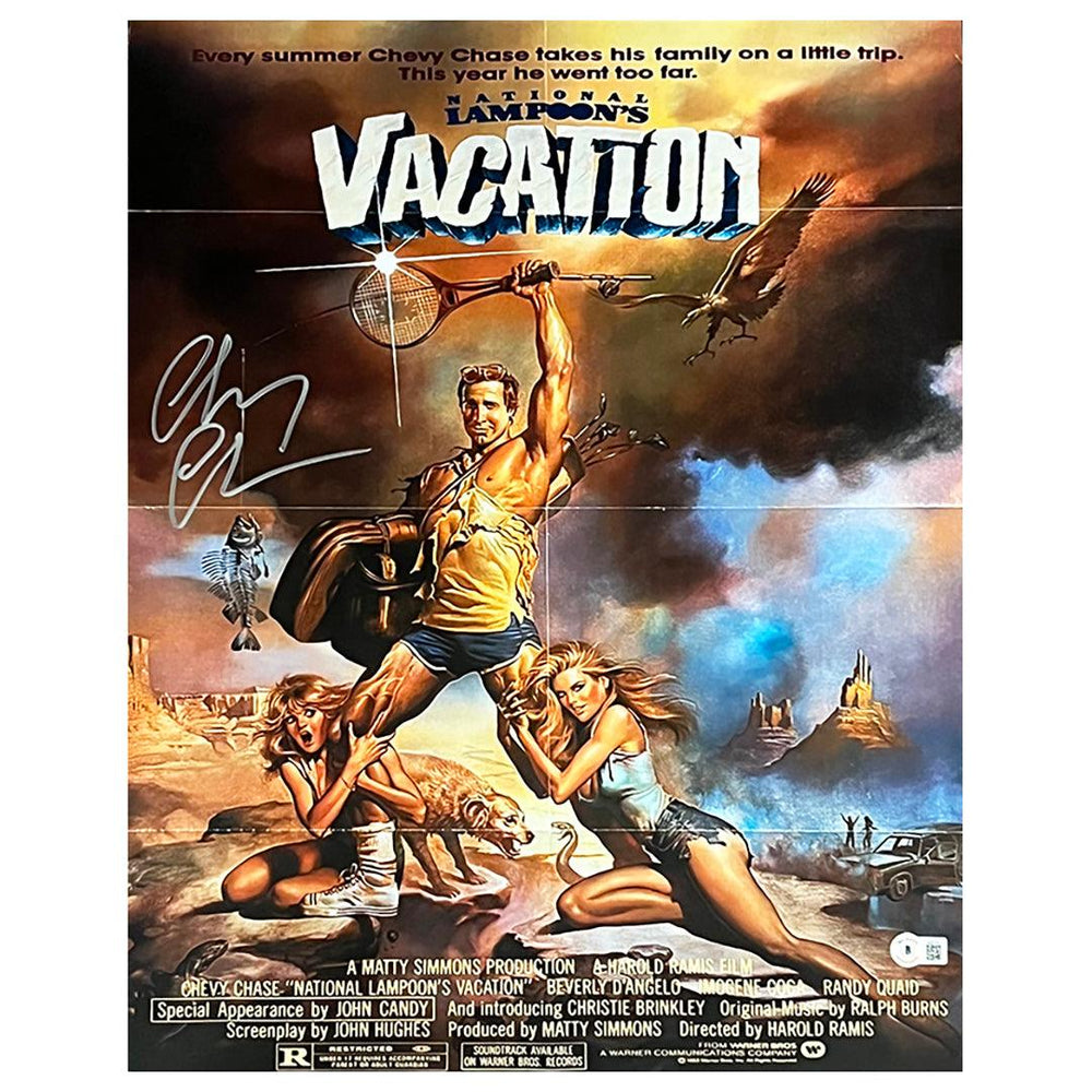 Chevy Chase Signed Vacation Movie Poster 16x20 Photo (Beckett) - RSA