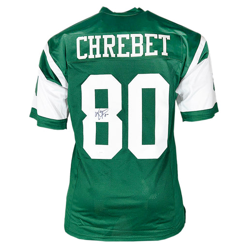 Wayne Chrebet Signed New York Green Bled Signature Football Jersey (JSA)