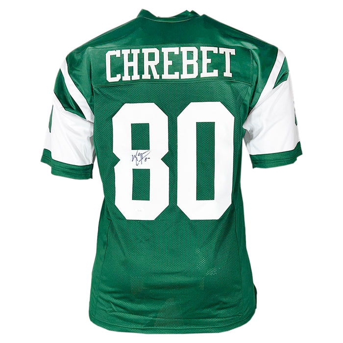Wayne Chrebet Signed New York Green Bled Signature Football Jersey (JSA)