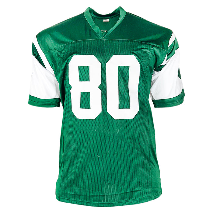 Wayne Chrebet Signed New York Green Bled Signature Football Jersey (JSA)
