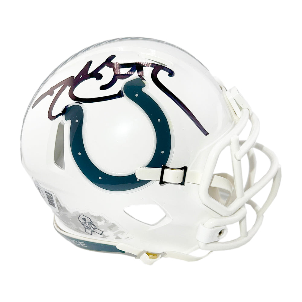 Dallas Clark Signed Indianapolis Colts Salute to Service 2024 Mini Football Helmet (Beckett)