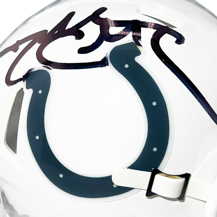 Dallas Clark Signed Indianapolis Colts Salute to Service 2024 Mini Football Helmet (Beckett)
