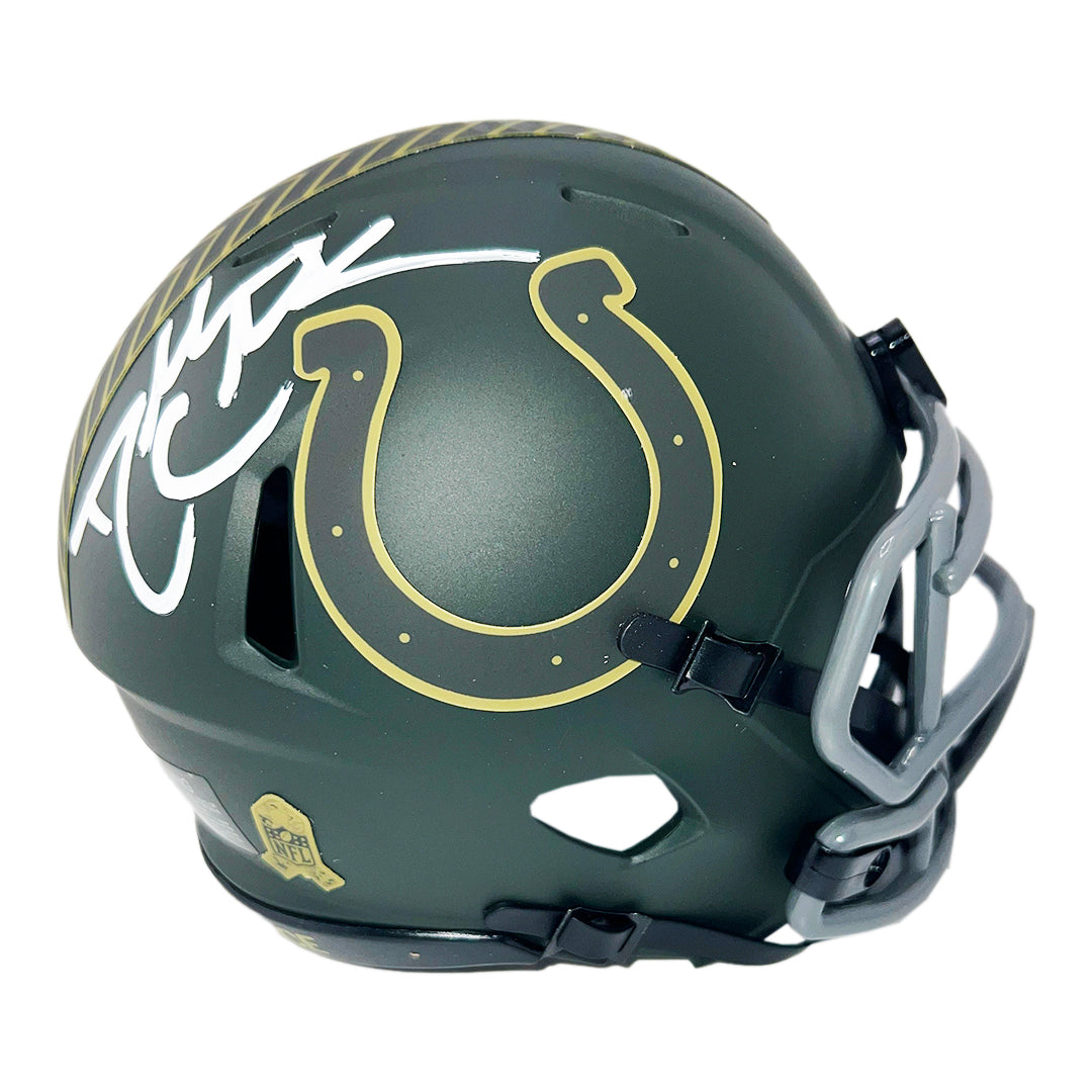 Mini Casque NFL Dallas Clark Indianapolis Colts Salute To Service - Autographié
