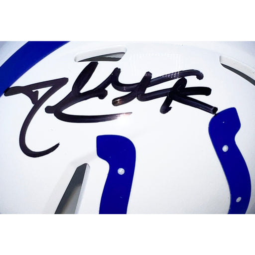 Dallas Clark Signed Indianapolis Colts Throwback 95-03 Speed Mini Football Helmet (JSA)