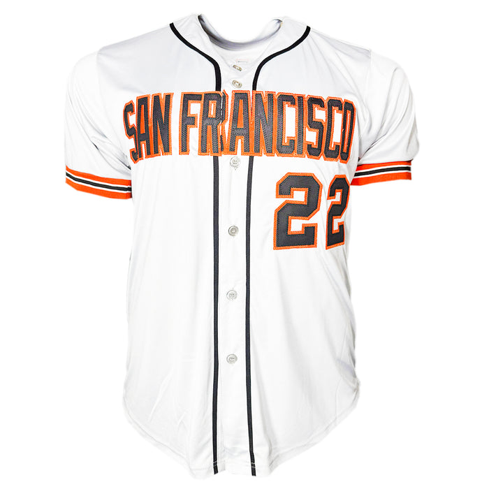 Jack Clark Signed Fuck the Dodgers Inscription San Francisco White Baseball Jersey (Beckett)