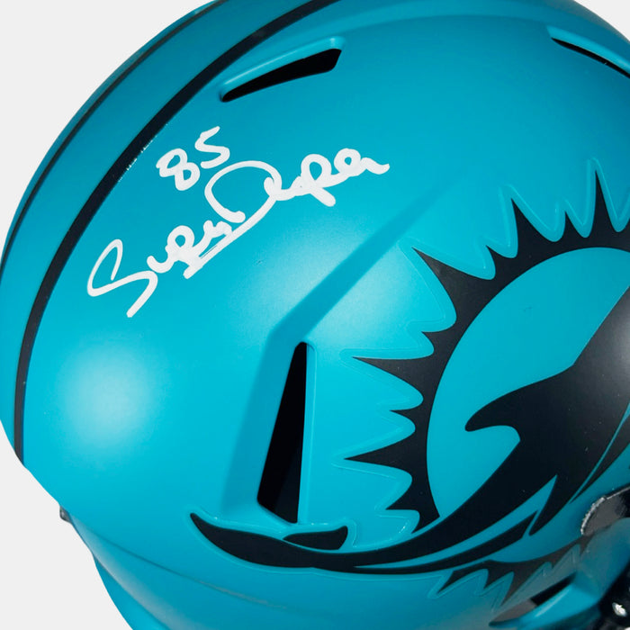Marks Brothers Mark Clayton & Mark Duper Signed Miami Dolphins Rave Full-Size Replica Football Helmet (JSA)