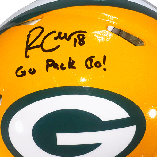 Randall Cobb Signed Go Pack Go! Inscription Green Bay Packers Authentic Speed Full-Size Football Helmet (JSA)