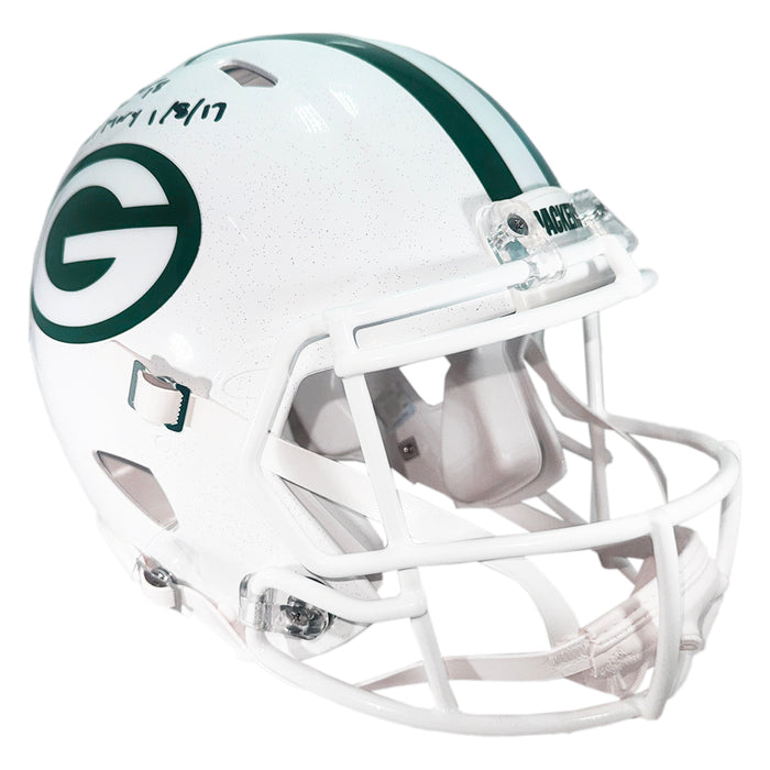 Randall Cobb Signed Hail Mary 1-8-17 Inscription Green Bay Packers Alt 2024 Authentic Speed Full-Size Football Helmet (JSA)