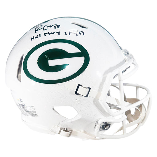 Randall Cobb Signed Hail Mary 1-8-17 Inscription Green Bay Packers Alt 2024 Authentic Speed Full-Size Football Helmet (JSA)