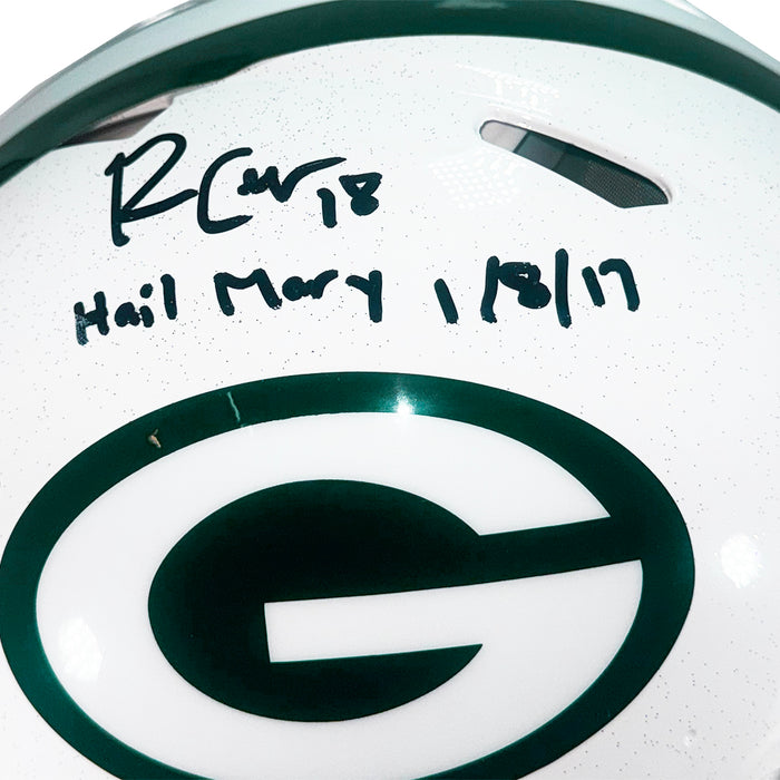 Randall Cobb Signed Hail Mary 1-8-17 Inscription Green Bay Packers Alt 2024 Authentic Speed Full-Size Football Helmet (JSA)