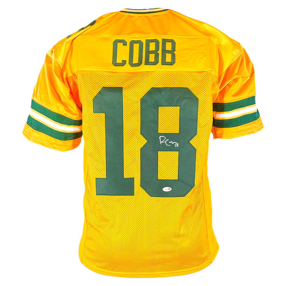 Randall Cobb Signed Green Bay Yellow Football Jersey (JSA)