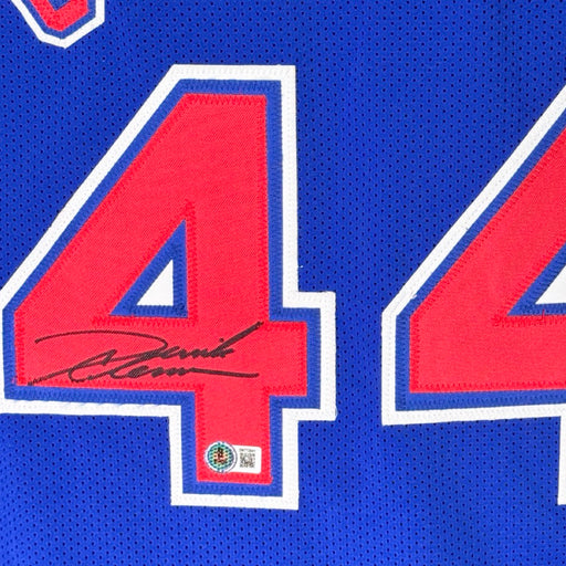 Derrick Coleman Signed New Jersey Royal Blue Basketball Jersey (Beckett)