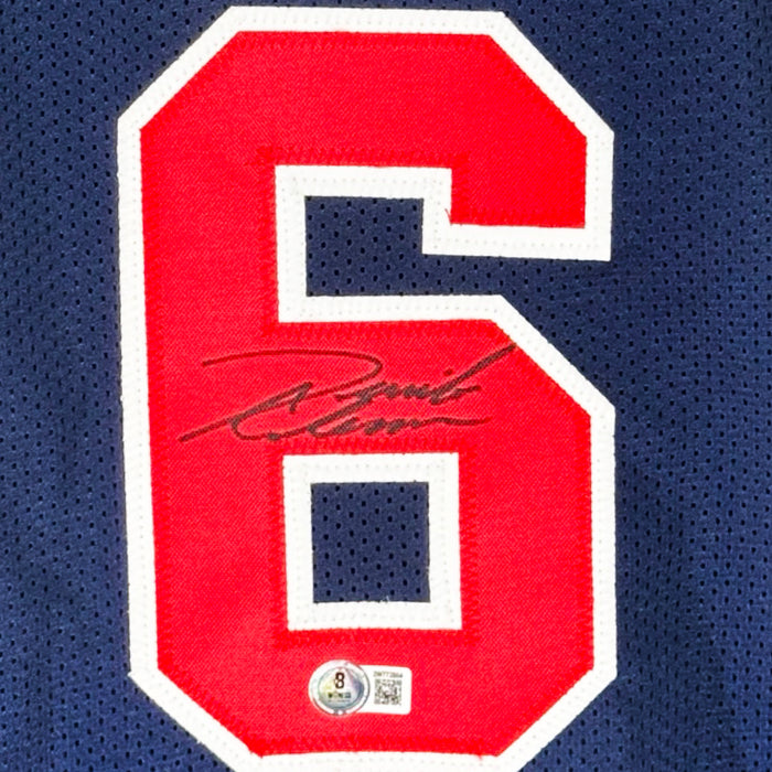 Derrick Coleman Signed Team USA Navy Basketball Jersey (Beckett)