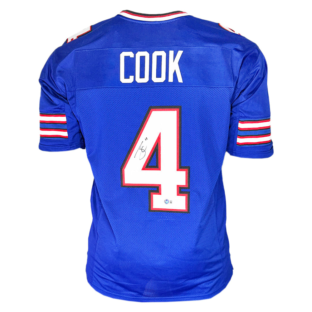James Cook Signed Buffalo Blue Football Jersey (Beckett)
