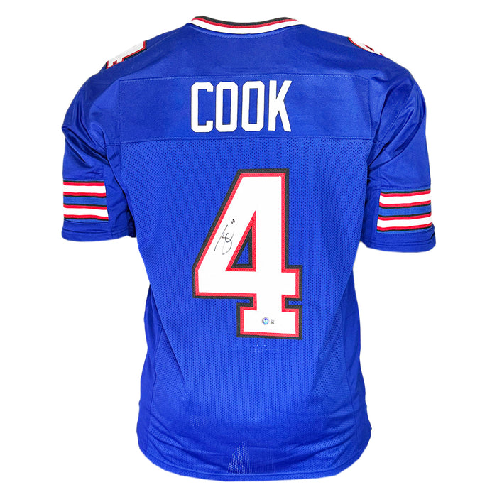 James Cook Signed Buffalo Blue Football Jersey (Beckett)