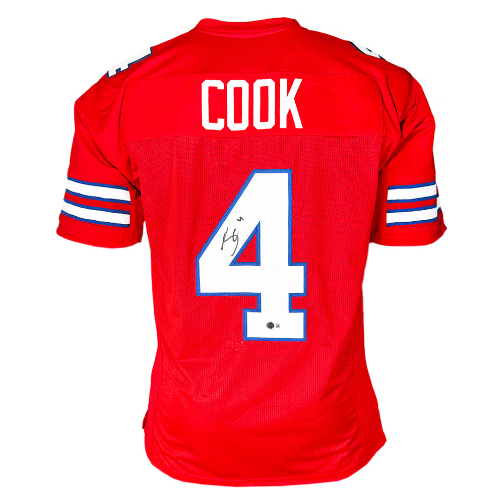 James Cook Signed Buffalo Red Football Jersey (Beckett)