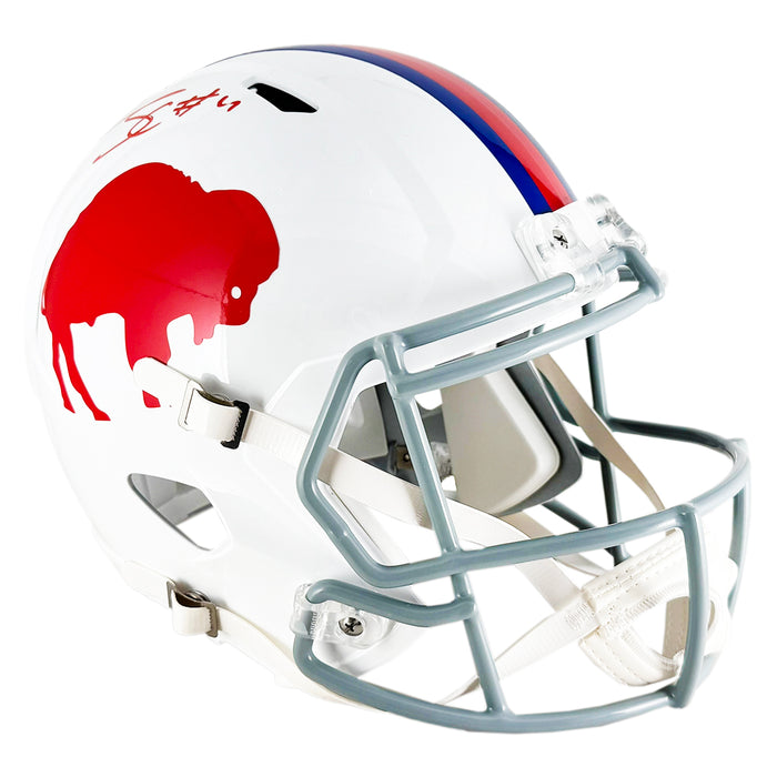 James Cook Signed Buffalo Bills Throwback 1965 Speed Full-Size Replica Football Helmet (Beckett)