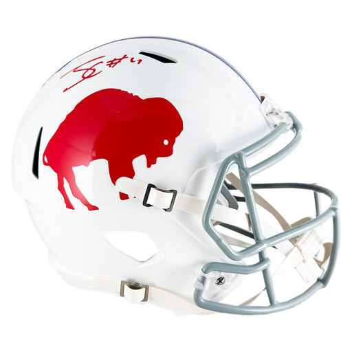 James Cook Signed Buffalo Bills Throwback 1965 Speed Full-Size Replica Football Helmet (Beckett)
