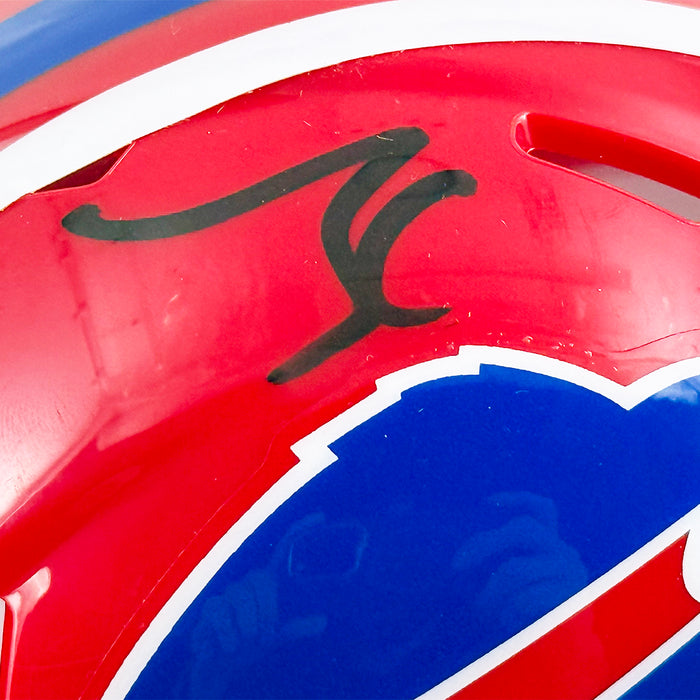 James Cook Signed Buffalo Bills Throwback 87-01 Speed Mini Football Helmet (Beckett)