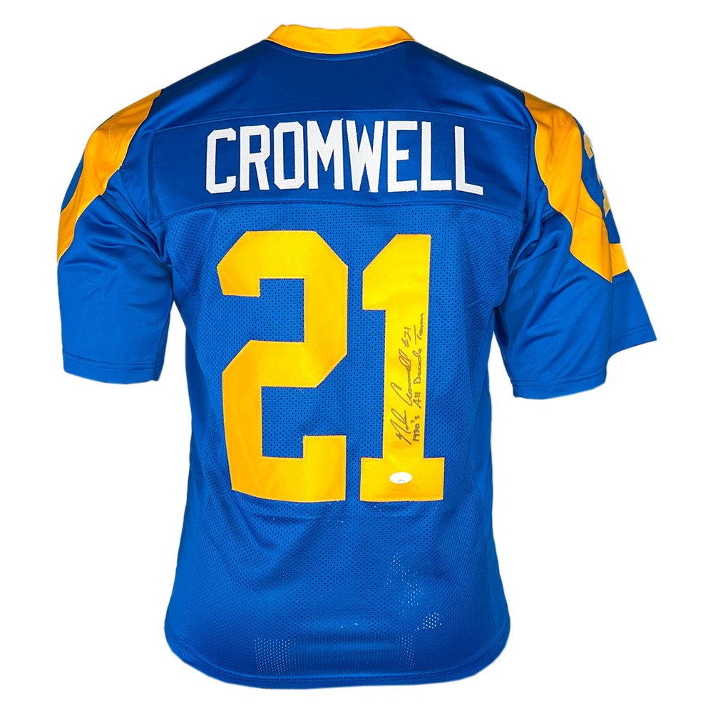 Nolan Cromwell Signed 1990's All Decade Team Inscription Los Angeles Royal Blue Football Jersey (JSA)
