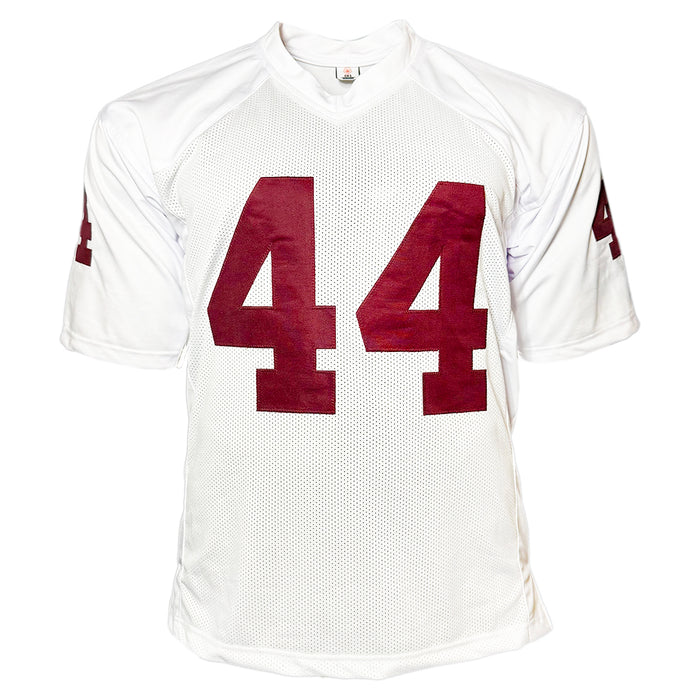 John David Crow Signed 57 Heisman Inscription Texas A&M College White Football Jersey (JSA)
