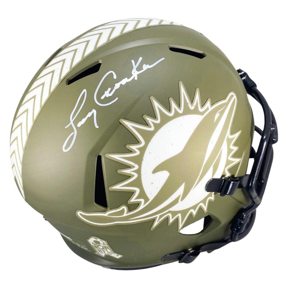 Larry Csonka Signed Miami Dolphins Salute to Service Speed Full-Size Replica Football Helmet (JSA) - RSA