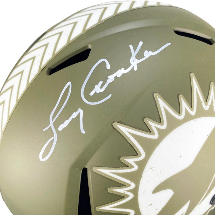 Larry Csonka Signed Miami Dolphins Salute to Service Speed Full-Size Replica Football Helmet (JSA) - RSA