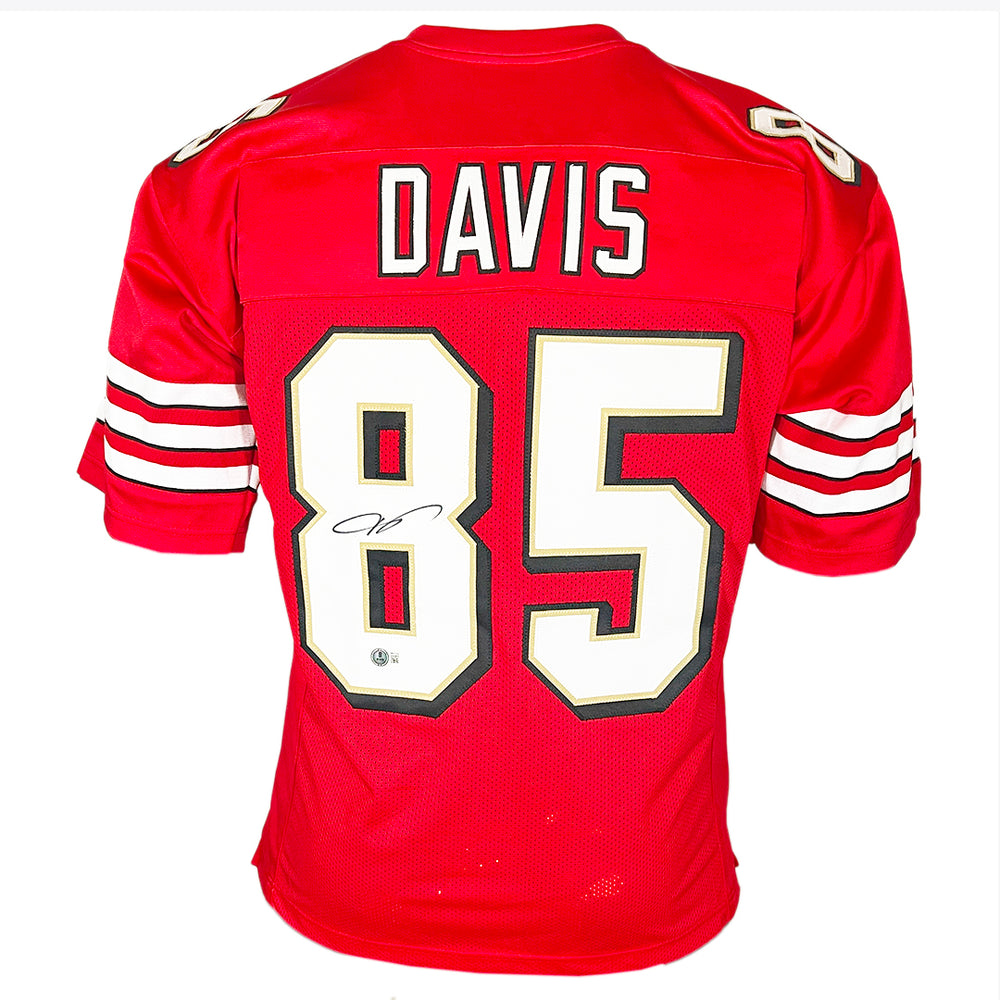 Vernon Davis Signed San Francisco Red Shadow Numbers Football Jersey (Beckett)