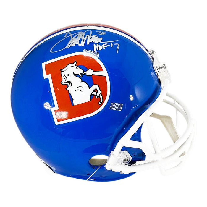 Terrell Davis Signed HOF 17 Inscription Denver Broncos Throwback 1975-96 Authentic Replica Full-Size Football Helmet (JSA) - RSA