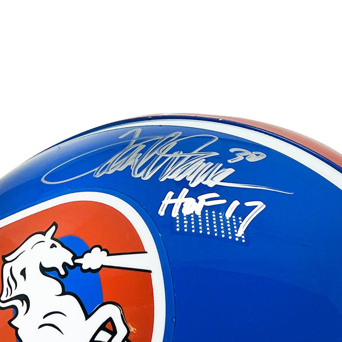 Terrell Davis Signed HOF 17 Inscription Denver Broncos Throwback 1975-96 Authentic Replica Full-Size Football Helmet (JSA) - RSA