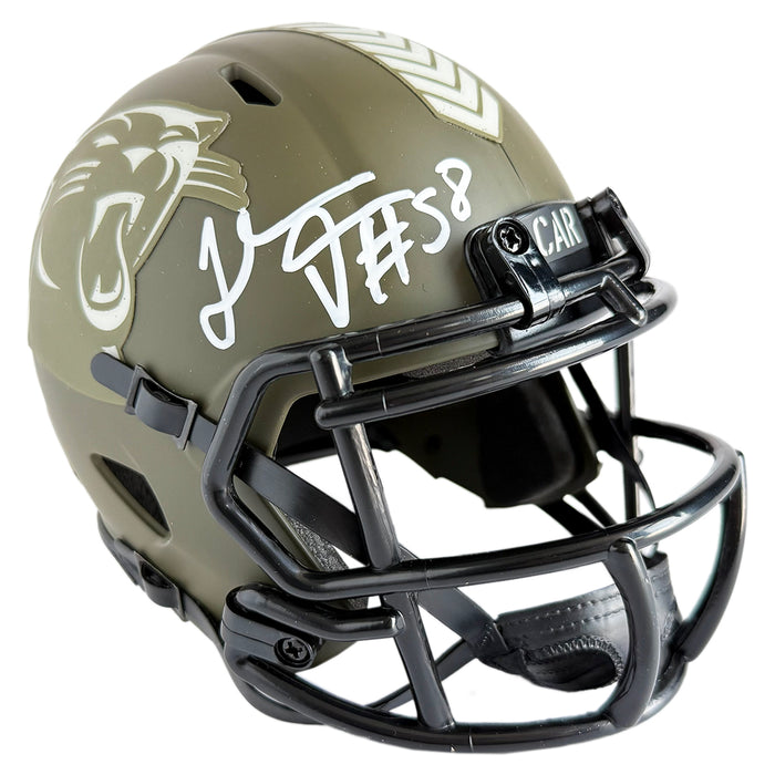 Thomas Davis Sr Signed Carolina Panthers Salute to Service Mini Football Helmet (JSA)