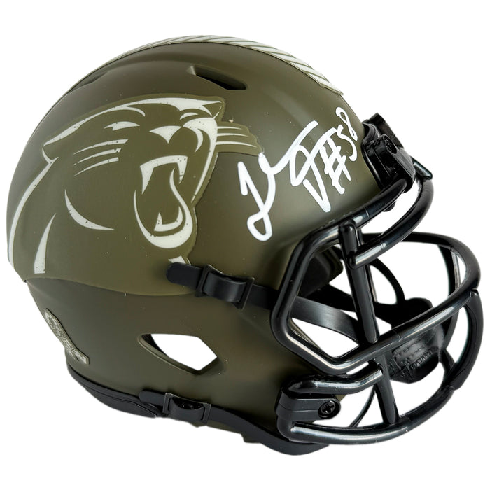 Thomas Davis Sr Signed Carolina Panthers Salute to Service Mini Football Helmet (JSA)