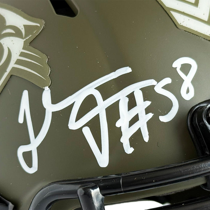 Thomas Davis Sr Signed Carolina Panthers Salute to Service Mini Football Helmet (JSA)