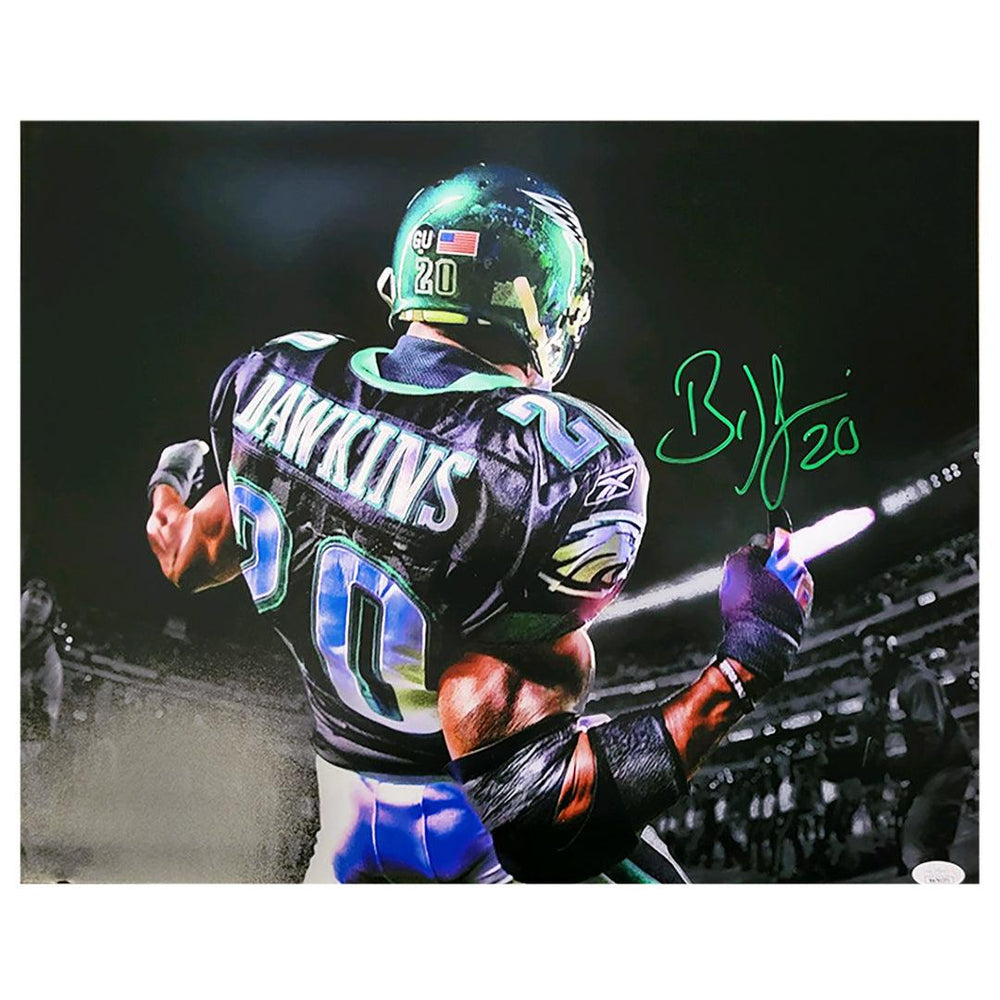 Brian Dawkins Signed Philadelphia Painting Style 16x20 Photo (JSA) - RSA