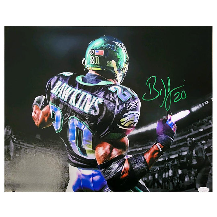 Brian Dawkins Signed Philadelphia Painting Style 16x20 Photo (JSA) - RSA