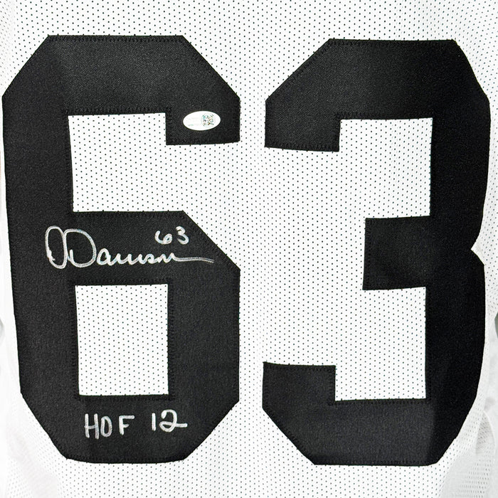 Dermontti Dawson Signed HOF 12 Inscription Pittsburgh White Football Jersey (JSA)