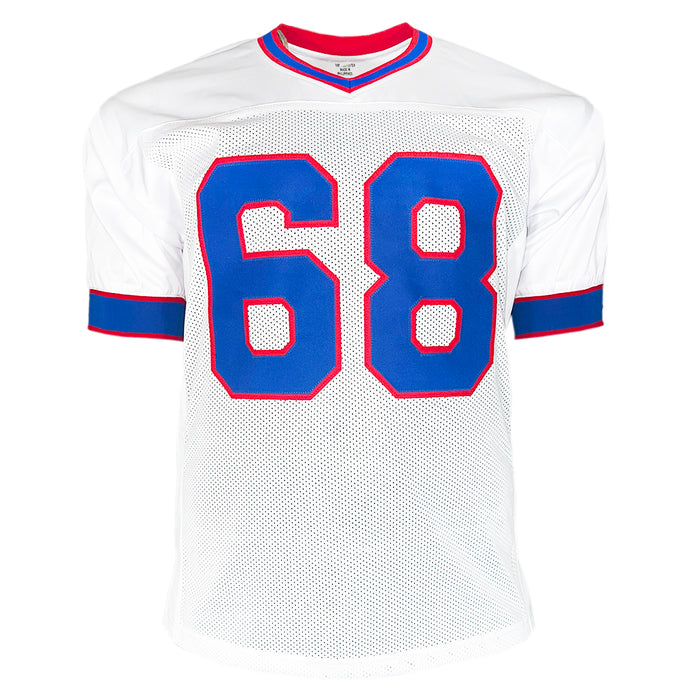 Joe DeLamielleure Signed HOF 03 Inscription Buffalo White Football Jersey (Beckett)