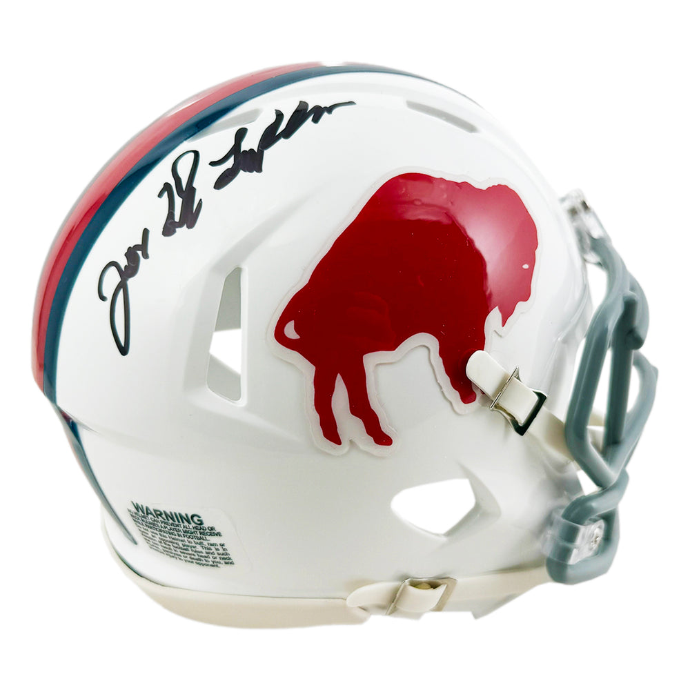 Joe DeLamielleure Signed Buffalo Bills Throwback 65-73 Speed Mini Football Helmet (JSA)