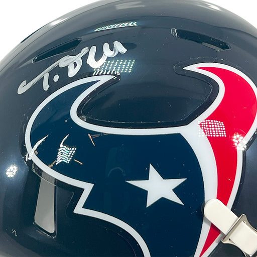 Tank Dell Signed Houston Texans Speed Mini Football Helmet (JSA)