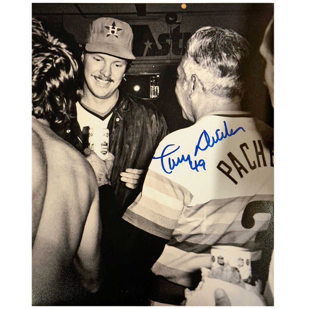 Larry Dierker Signed Houston Pose 1 Baseball 8x10 Photo (JSA)