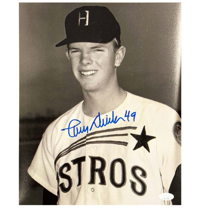 Larry Dierker Signed Houston Pose 2 Baseball 8x10 Photo (JSA)