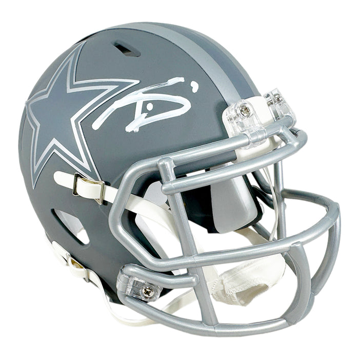 Trevon Diggs Signed Dallas Cowboys Slate Alternate Speed Mini Football Helmet (Beckett)