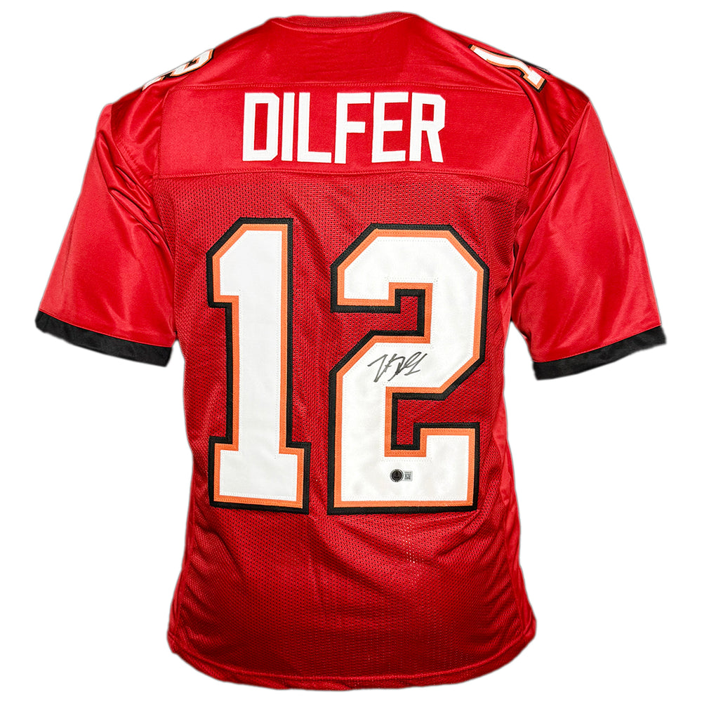 Trent Dilfer Signed Tampa Bay Red Football Jersey (Beckett)