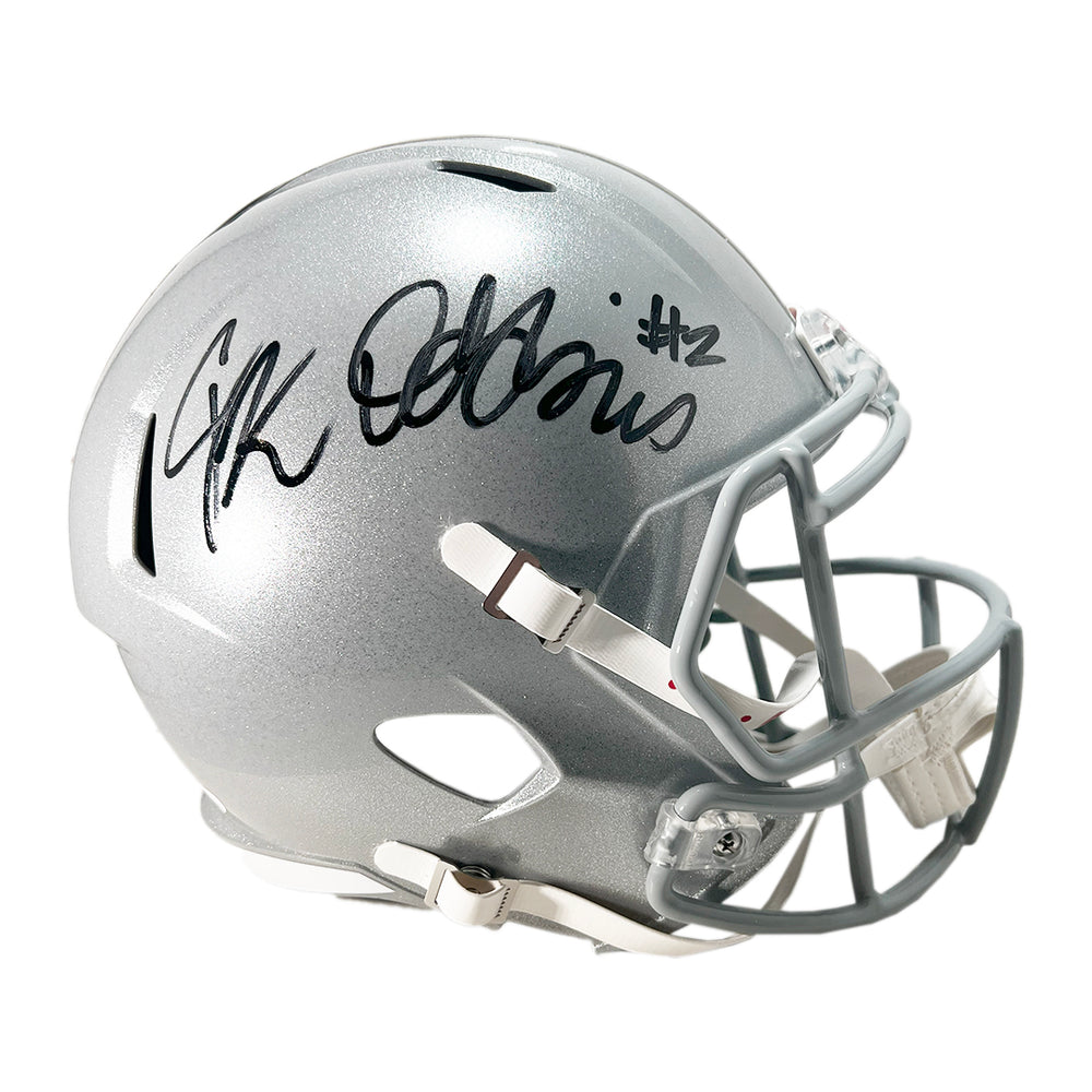 J.K. Dobbins Signed Ohio State Buckeyes Speed Full-Size Replica Football Helmet (JSA)