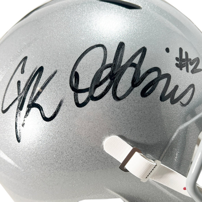 J.K. Dobbins Signed Ohio State Buckeyes Speed Full-Size Replica Football Helmet (JSA)