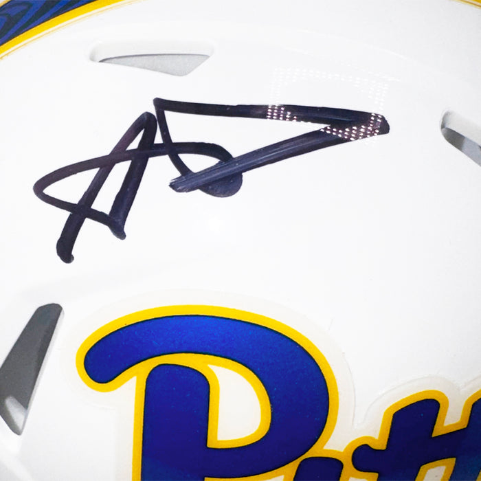 authentic pitt football helmets Aaron Donald Signed Pittsburgh Panthers Speed Mini Football Helmet (Be — RSA