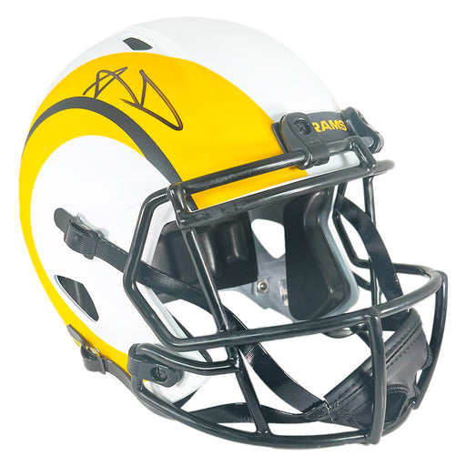 Aaron Donald Signed Los Angeles Rams Lunar Eclipse Speed Full-Size Replica Football Helmet (Beckett)