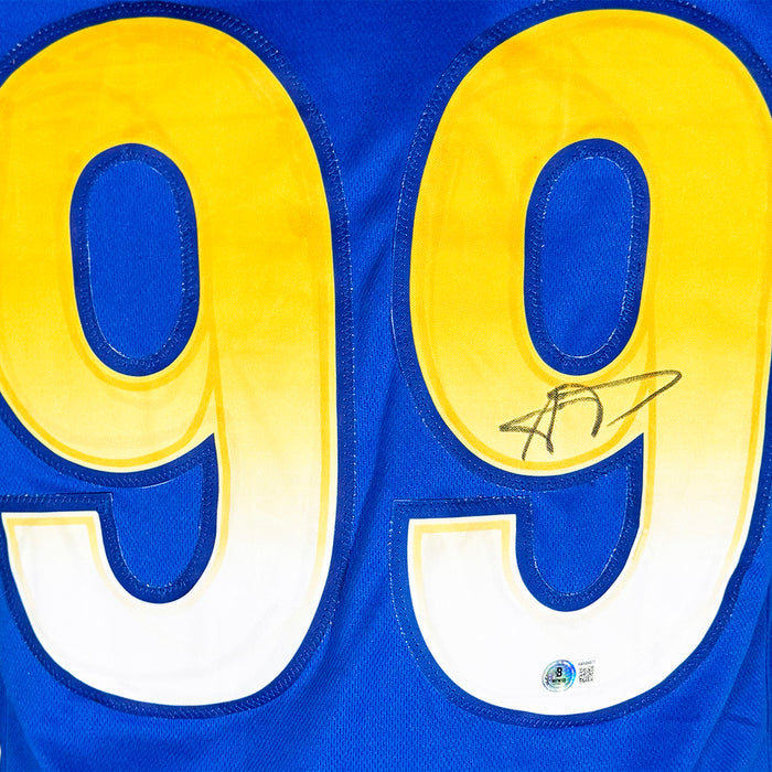 Aaron Donald Signed Los Angeles Blue Current Style Football Jersey (Beckett)
