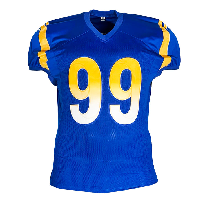 Aaron Donald Signed Los Angeles Blue Game Style Football Jersey (Beckett)