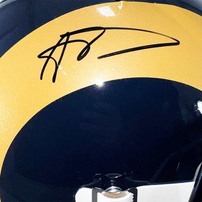 Aaron Donald Signed Los Angeles Rams Throwback 00-16 Speed Full-Size Replica Football Helmet (Beckett)